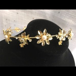 Gold and pearl flower crown new